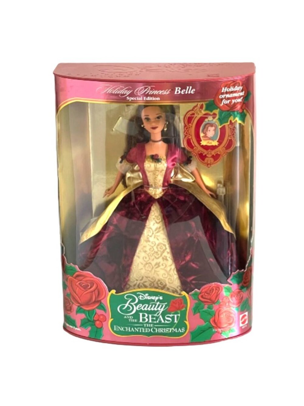 1997 Holiday Princess Belle Barbie Doll Disney Enchanted Christmas Mattel NRFB
